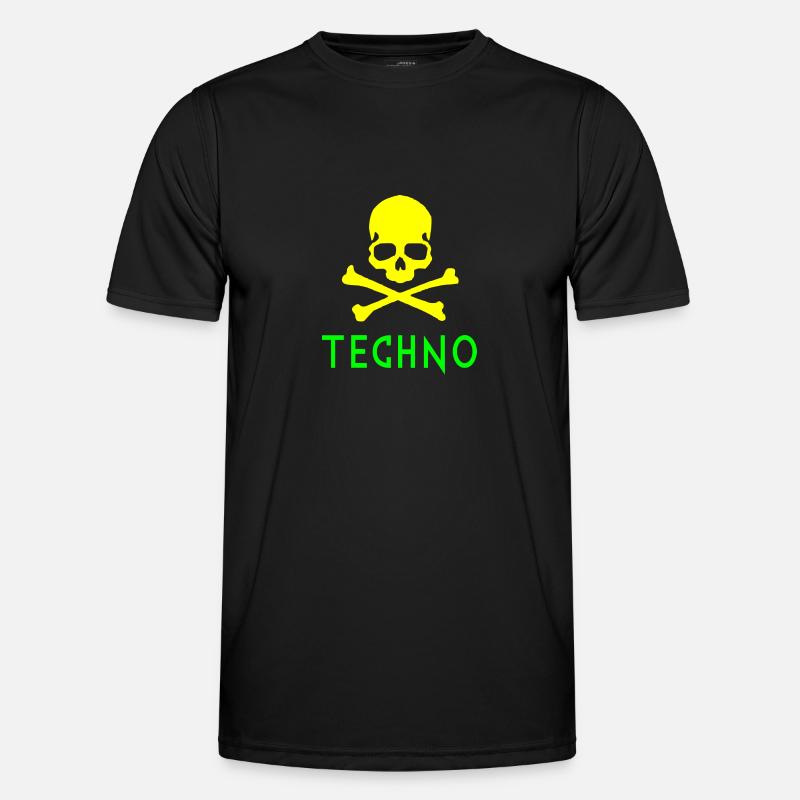 Techno bones - Men's Functional T-Shirt - black