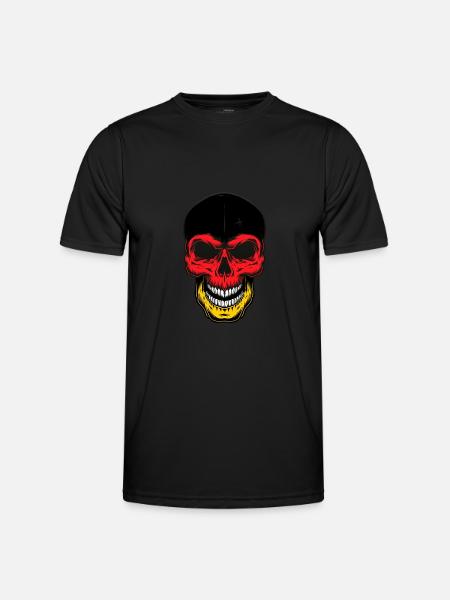 Germany Flag Skull - Men's Functional T-Shirt - black