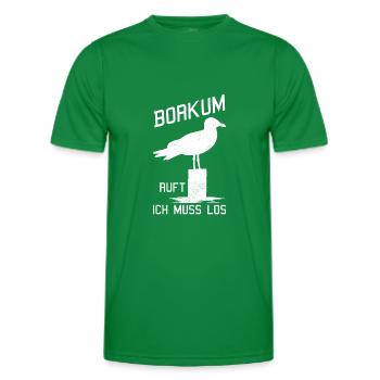 Borkum Ostfriesland Nordsee Möwe - Männer Funktions-T-Shirt - Kelly Green - Vorne - AI Model Male 178 dark (178cm)