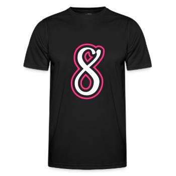 8 Number number - Men's Functional T-Shirt - black - Front - AI Model Male 178 dark (178cm)
