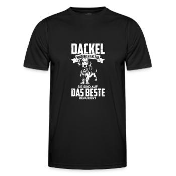 Dackel sind auf das Beste Reduziert Dackel Geschen - Männer Funktions-T-Shirt - Schwarz - Vorne - AI Model Male 178 dark (178cm)