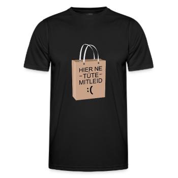Hier ne Tüte Mitleid Mimimi Humor Witz - Männer Funktions-T-Shirt - Schwarz - Vorne - AI Model Male 178 dark (178cm)