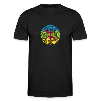 Amazigh Tamazight ⴰⵎⴰⵣⵉⵖ Berber Morocco Marokko - Männer Funktions-T-Shirt - Schwarz - Vorne - AI Model Male 178 dark (178cm)