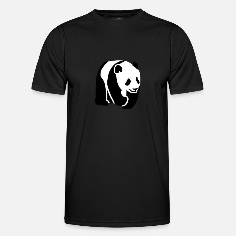 Panda - Männer Funktions-T-Shirt - Schwarz