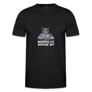 Bodybuilding Muskelaufbau Fettabbau ohne Limit - Männer Funktions-T-Shirt - Schwarz - Vorne - AI Model Male 178 dark (178cm)