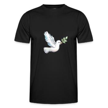 Friedenstaube Frieden Freiheit Nie wieder Krieg - Männer Funktions-T-Shirt - Schwarz - Vorne - AI Model Male 178 dark (178cm)