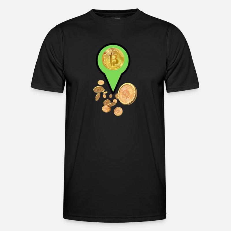 Bitcoin Standort Männer Funktions-T-Shirt