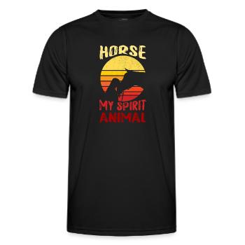 horse my spirit animal - Men's Functional T-Shirt - black - Front - AI Model Male 178 dark (178cm)