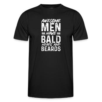 Bald Head Baldness Beard Bald Head - Men's Functional T-Shirt - black - Front - AI Model Male 178 dark (178cm)