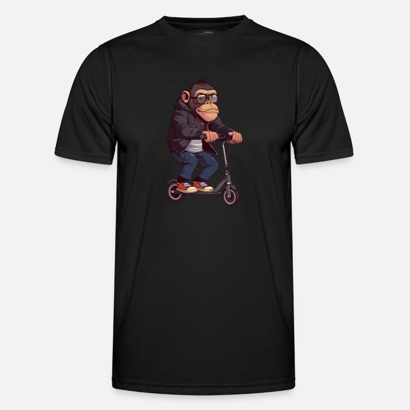 Monkey Scooter - Men's Functional T-Shirt - black