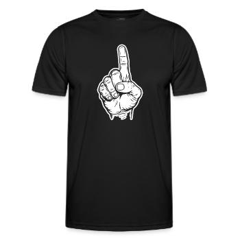 Zeigefinger - Männer Funktions-T-Shirt - Schwarz - Vorne - AI Model Male 178 dark (178cm)