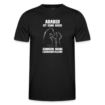 Pferd Reitsport Reiten Pferdesport Araber - Männer Funktions-T-Shirt - Schwarz - Vorne - AI Model Male 178 dark (178cm)