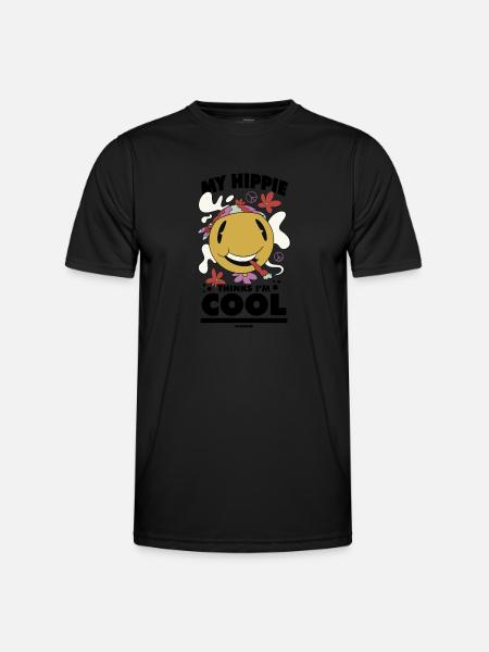 funny hippie - Men's Functional T-Shirt - black