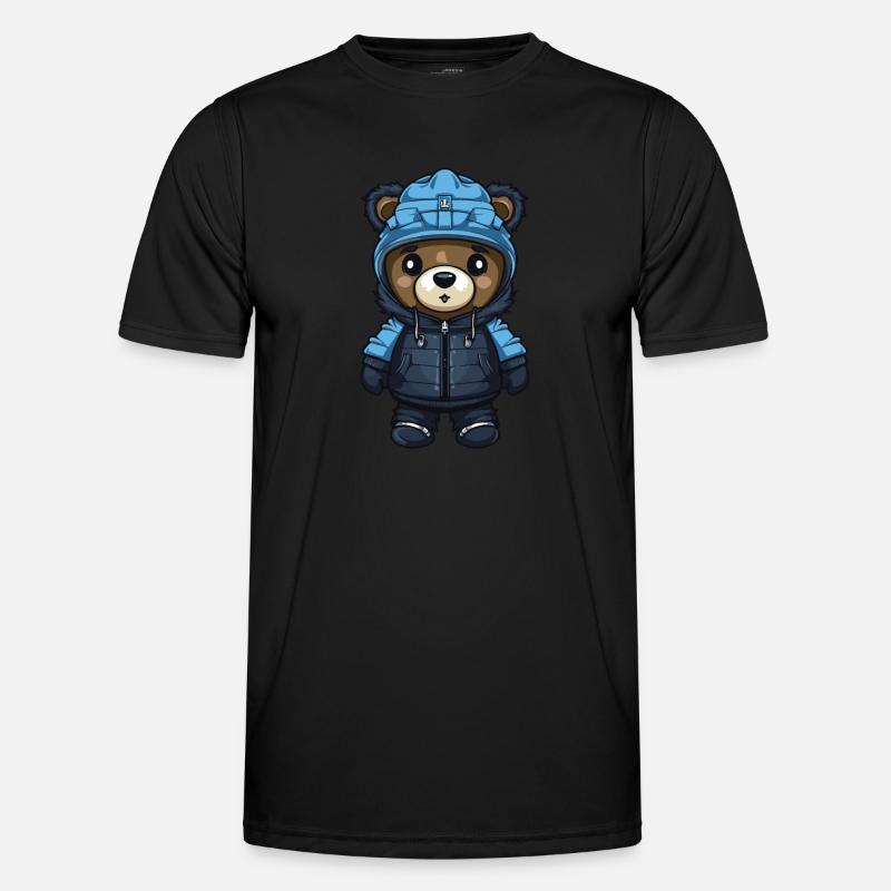 Bear Winter Comic - Men's Functional T-Shirt - black