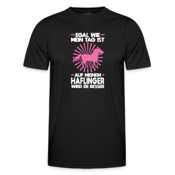 Haflinger Pferd Reiter Geschenk - Männer Funktions-T-Shirt - Schwarz - Vorne - AI Model Male 178 dark (178cm)