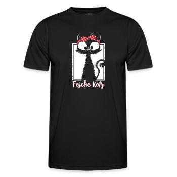 Fesche Kotz - Männer Funktions-T-Shirt - Schwarz - Vorne - AI Model Male 178 dark (178cm)