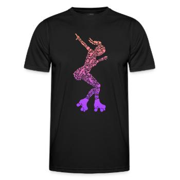 Roller Skates Kids Roller Skates Roller Skating Girls - Men's Functional T-Shirt - black - Front - AI Model Male 178 dark (178cm)