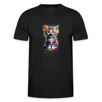 Graffiti de chat - T-shirt sport Homme - noir - Devant - AI Model Male 178 dark (178cm)