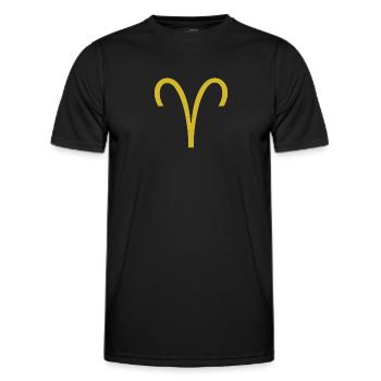 Sternzeichen Widder, Exklusives T-Shirt Design - Männer Funktions-T-Shirt - Schwarz - Vorne - AI Model Male 178 dark (178cm)