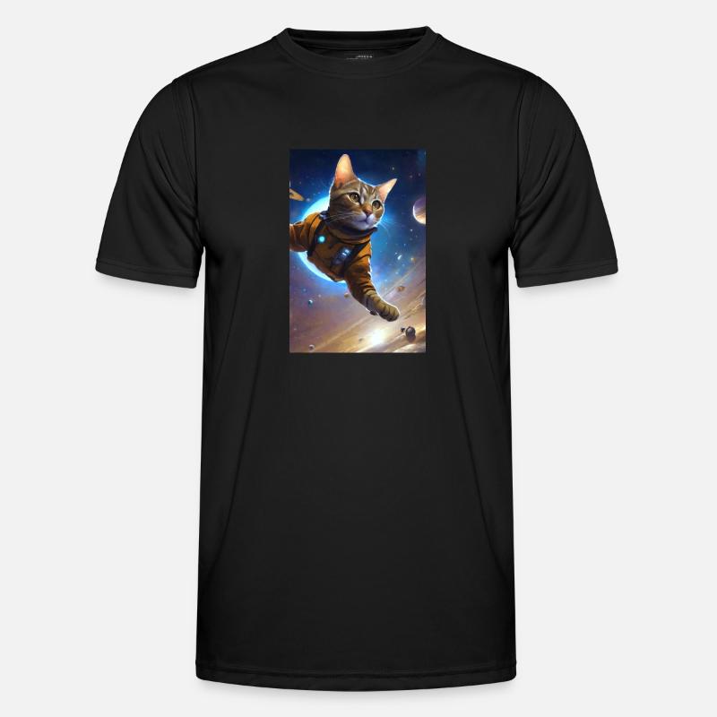Flying Cats, Cats, Outer Space, Planets Men's Functional T-Shirt