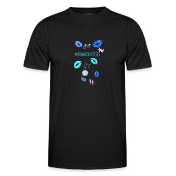 Mermaid Kisses ,Underwater, blue lips - Männer Funktions-T-Shirt - Schwarz - Vorne - AI Model Male 178 dark (178cm)