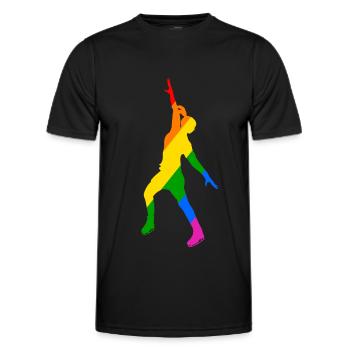 Jeu de couleurs en patinage sur glace - T-shirt sport Homme - noir - Devant - AI Model Male 178 dark (178cm)