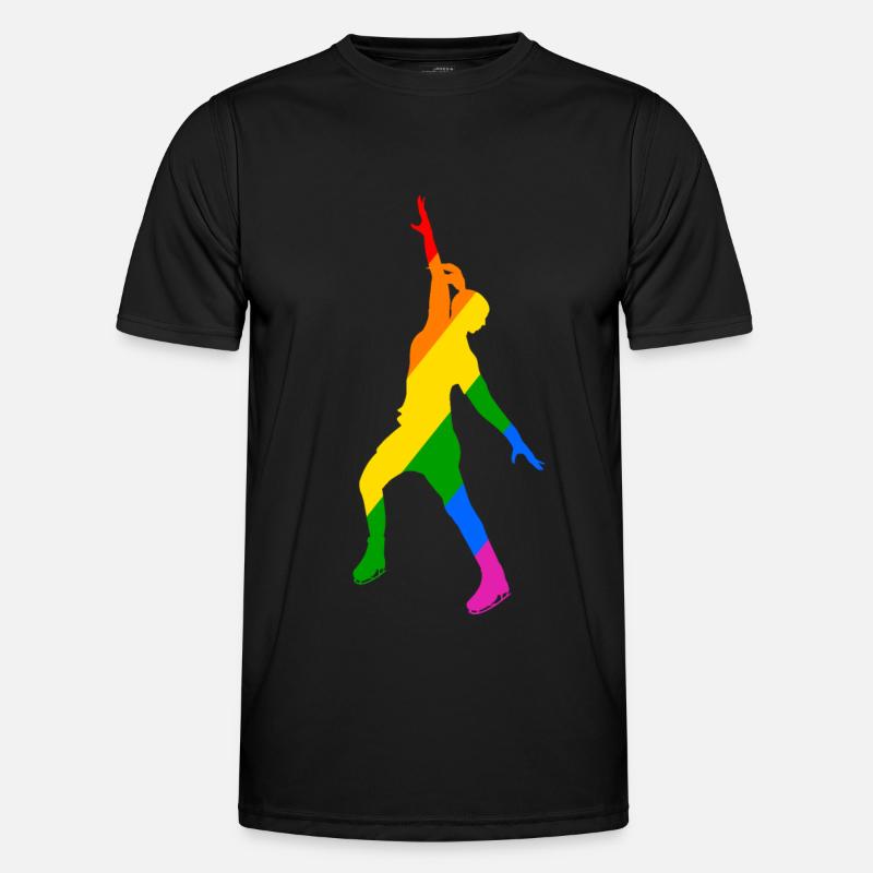 Farbenspiel im Eislauf - Männer Funktions-T-Shirt - Schwarz