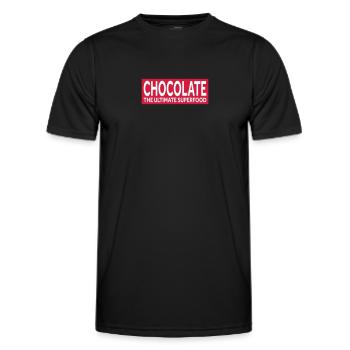 CHOCOLATE - THE ULTIMATE SUPERFOOD - Männer Funktions-T-Shirt - Schwarz - Vorne - AI Model Male 178 dark (178cm)