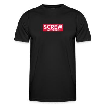 SCREW SWIPE CULTURE - Men's Functional T-Shirt - black - Front - AI Model Male 178 dark (178cm)