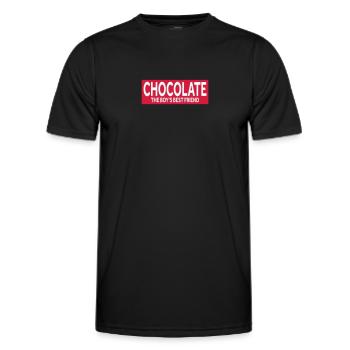 CHOCOLATE – THE BOY'S BEST FRIEND - Men's Functional T-Shirt - black - Front - AI Model Male 178 dark (178cm)