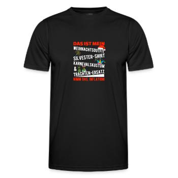 Funny Inflation Quote Christmas Gift - Men's Functional T-Shirt - black - Front - AI Model Male 178 dark (178cm)