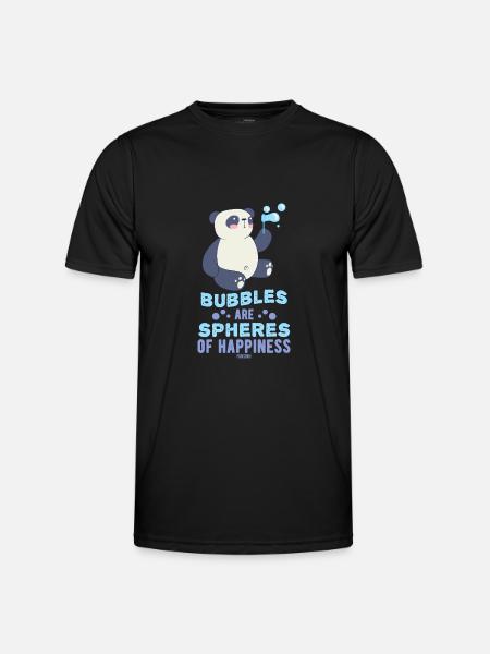 Panda loves soap bubbles - Men's Functional T-Shirt - black