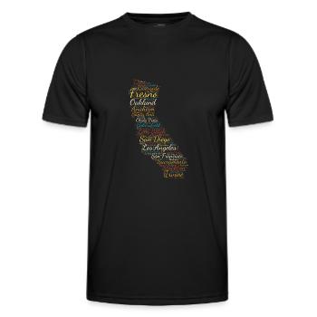 Word Art USA - California - Dark - Men's Functional T-Shirt - black - Front - AI Model Male 178 dark (178cm)
