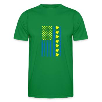 Ukraine Amérique Drapeau Cloverleaf - T-shirt sport Homme - vert - Devant - AI Model Male 178 dark (178cm)