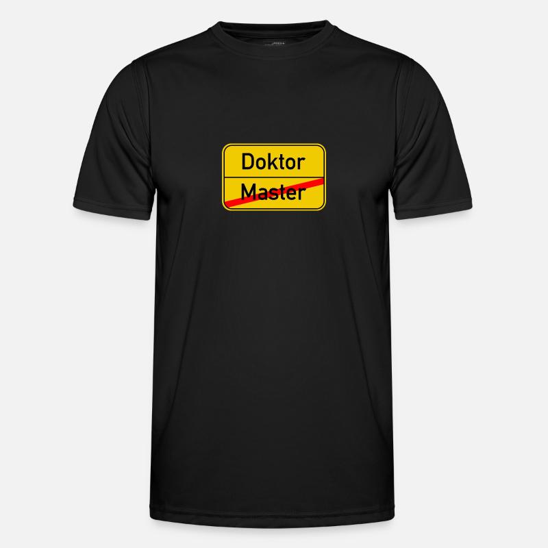 Ortsschild Master - Doktor - Männer Funktions-T-Shirt - Schwarz