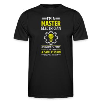 Profession de l’électricité Éclairage électrique - T-shirt sport Homme - noir - Devant - AI Model Male 178 dark (178cm)