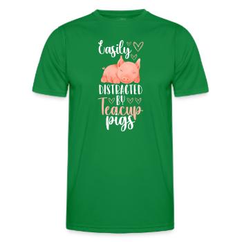 Teacup Schweinchen Ringelschwanz Schweinchen Piggy - Männer Funktions-T-Shirt - Kelly Green - Vorne - AI Model Male 178 dark (178cm)