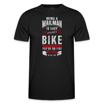 Facteur Employé Postal Livreur de colis - T-shirt sport Homme - noir - Devant - AI Model Male 178 dark (178cm)