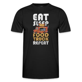 Foodtruck Event Speisen Imbisswagen - Männer Funktions-T-Shirt - Schwarz - Vorne - AI Model Male 178 dark (178cm)