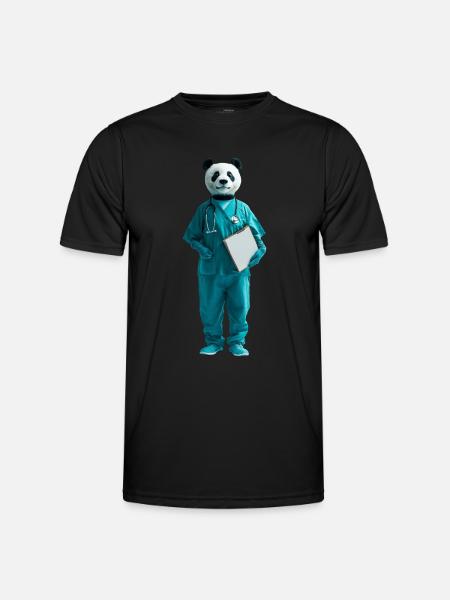 Panda - Männer Funktions-T-Shirt - Schwarz