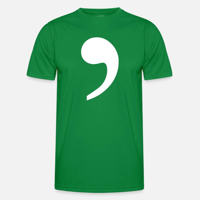 white comma trend gift idea punctuation Men's Functional T-Shirt