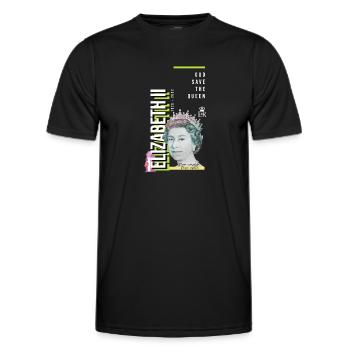 RIP Königin Elizabeth II., God Save the Queen, - Männer Funktions-T-Shirt - Schwarz - Vorne - AI Model Male 178 dark (178cm)