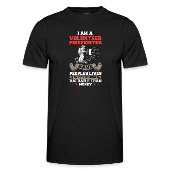 Pompiers volontaires - T-shirt sport Homme - noir - Devant - AI Model Male 178 dark (178cm)