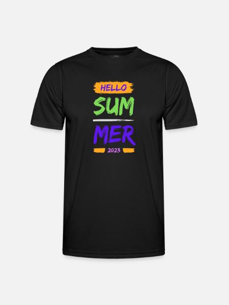 Hello Summer - Männer Funktions-T-Shirt - Schwarz