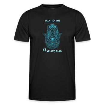 Yoga Hamsa Main Bouddhisme Hindou Symbole - T-shirt sport Homme - noir - Devant - AI Model Male 178 dark (178cm)