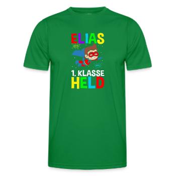 Schoolchild Elias 1st Grade Hero - Men's Functional T-Shirt - kelly green - Front - AI Model Male 178 dark (178cm)