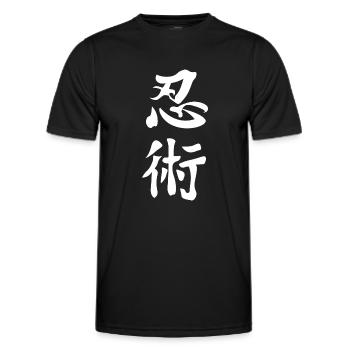 Ninjutsu Kanji T-Shirt - Männer Funktions-T-Shirt - Schwarz - Vorne - AI Model Male 178 dark (178cm)