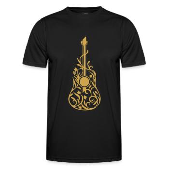 Guitar - Men's Functional T-Shirt - black - Front - AI Model Male 178 dark (178cm)