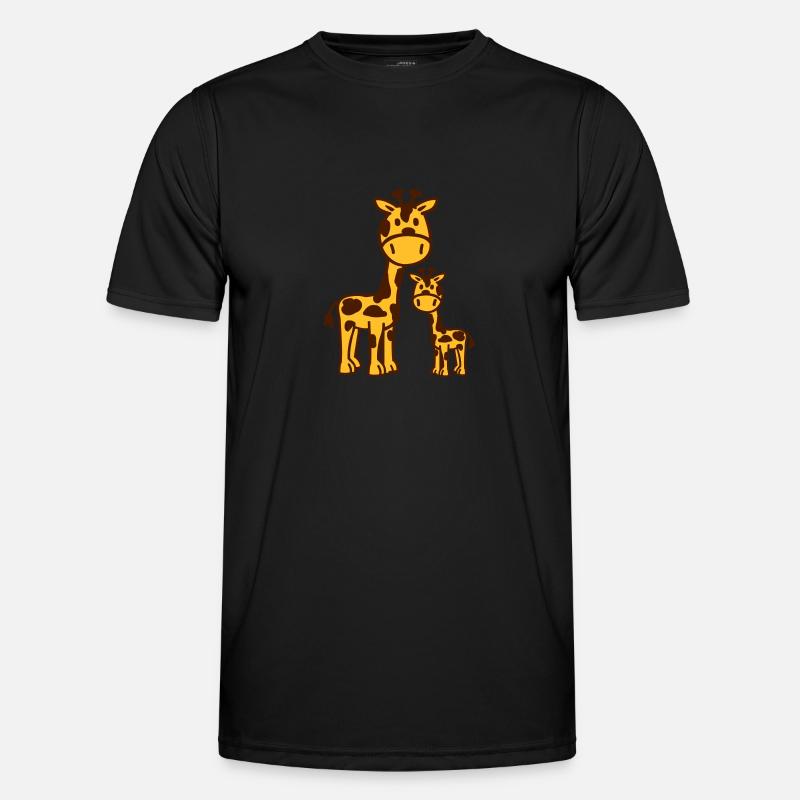 Giraffe - Männer Funktions-T-Shirt - Schwarz