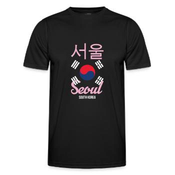 Seoul Korea Südkorea Koreanisch Stadt K-Pop Spruch - Männer Funktions-T-Shirt - Schwarz - Vorne - AI Model Male 178 dark (178cm)